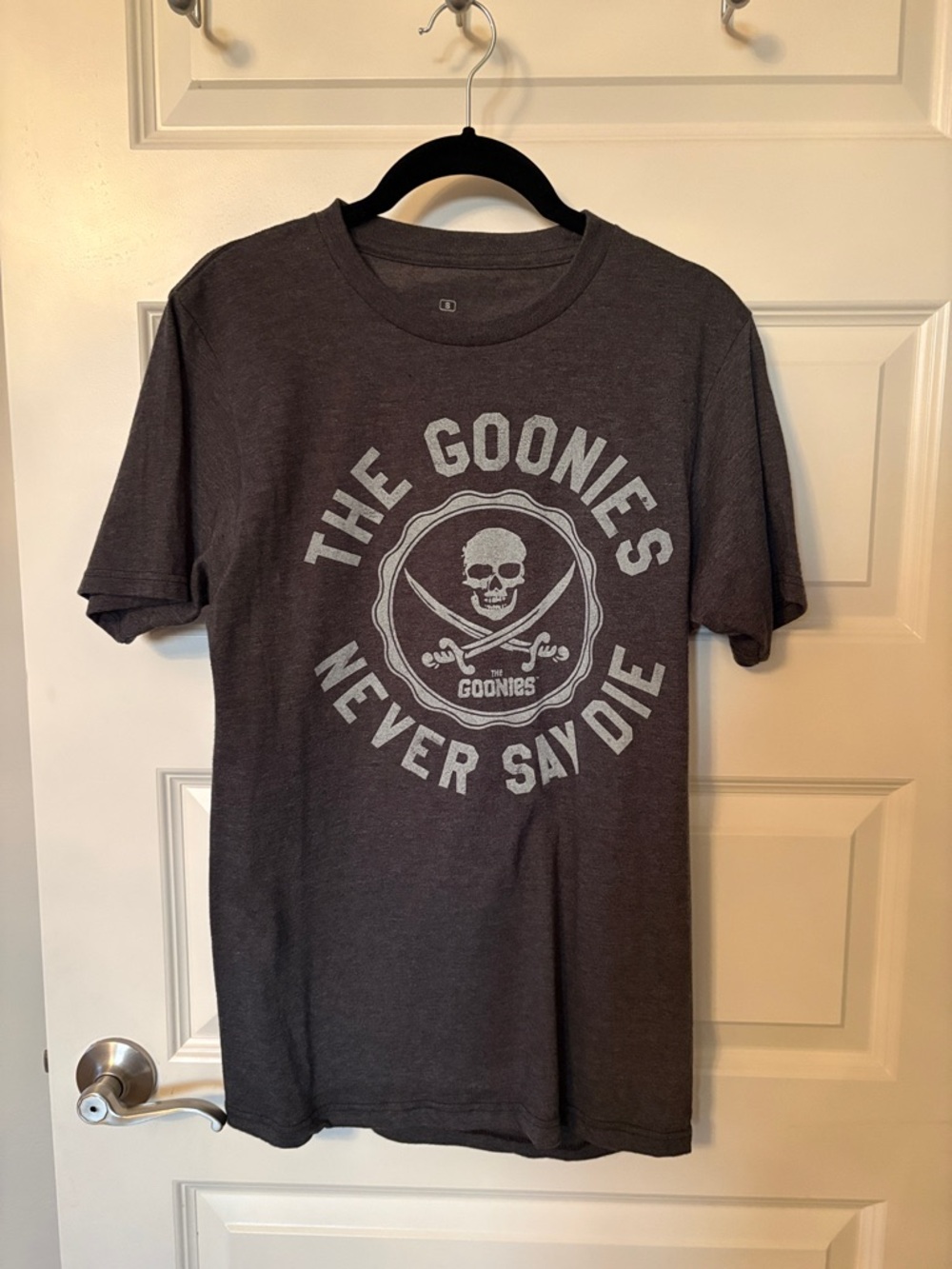 Ripple Junction The Goonies Never Say Die Graphic Tee - Charcoal Gray shirt